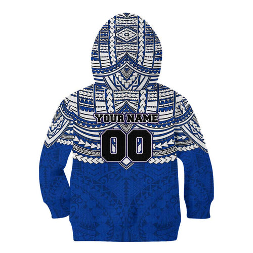 Personalized North Melbourne Kangaroos Kid Hoodie Polynesian Tribal Pattern Heritage Football