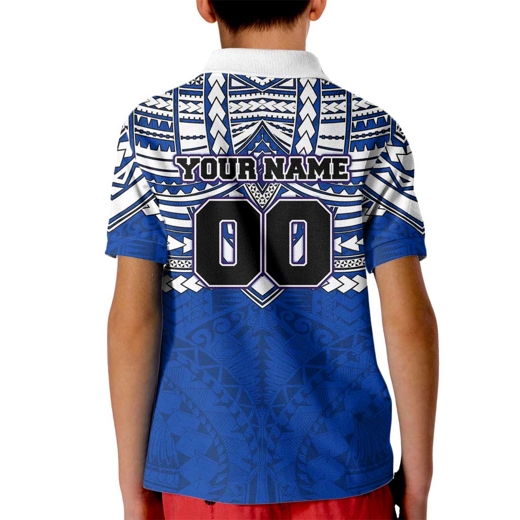 Personalized North Melbourne Kangaroos Kid Polo Shirt Polynesian Tribal Pattern Heritage Football