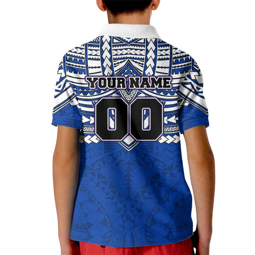 Personalized North Melbourne Kangaroos Kid Polo Shirt Polynesian Tribal Pattern Heritage Football