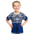 Personalized North Melbourne Kangaroos Kid T Shirt Polynesian Tribal Pattern Heritage Football