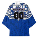Personalized North Melbourne Kangaroos Kimono Polynesian Tribal Pattern Heritage Football