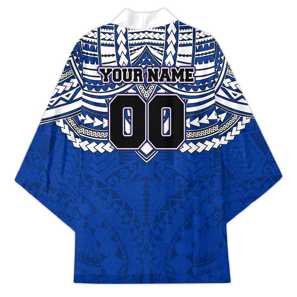 Personalized North Melbourne Kangaroos Kimono Polynesian Tribal Pattern Heritage Football