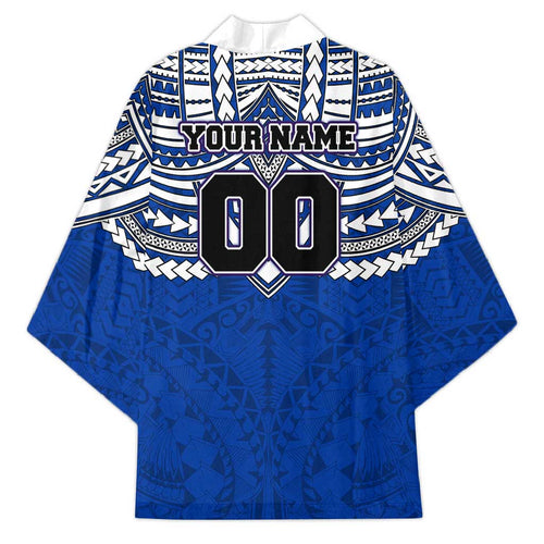 Personalized North Melbourne Kangaroos Kimono Polynesian Tribal Pattern Heritage Football