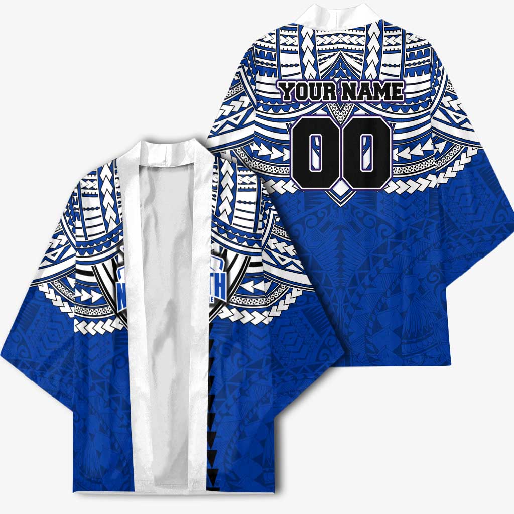 Personalized North Melbourne Kangaroos Kimono Polynesian Tribal Pattern Heritage Football