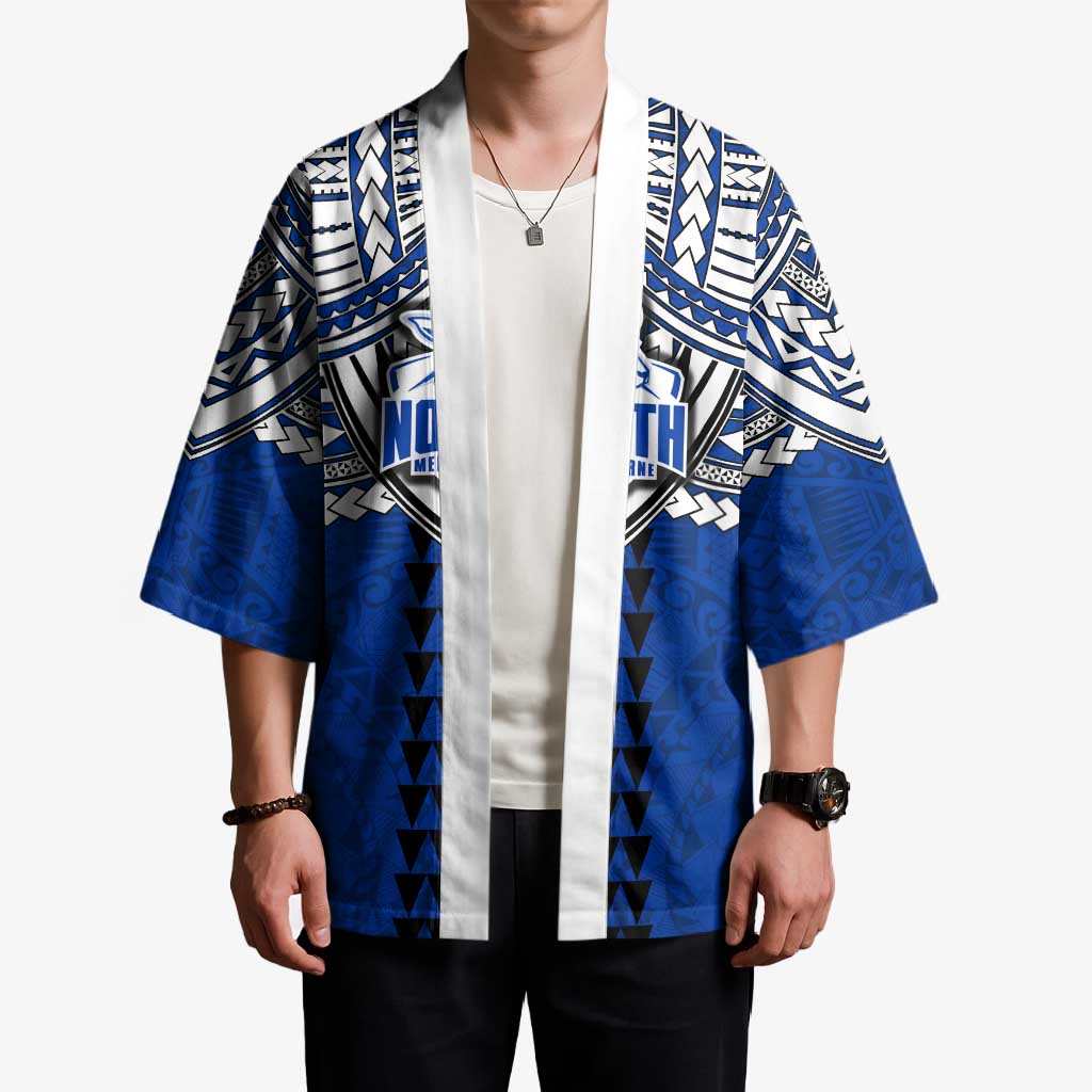 Personalized North Melbourne Kangaroos Kimono Polynesian Tribal Pattern Heritage Football
