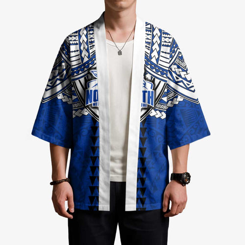 Personalized North Melbourne Kangaroos Kimono Polynesian Tribal Pattern Heritage Football