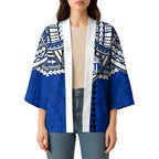 Personalized North Melbourne Kangaroos Kimono Polynesian Tribal Pattern Heritage Football