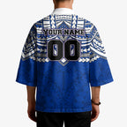 Personalized North Melbourne Kangaroos Kimono Polynesian Tribal Pattern Heritage Football