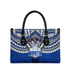 Personalized North Melbourne Kangaroos Leather Bag Polynesian Tribal Pattern Heritage Football