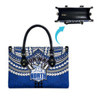 Personalized North Melbourne Kangaroos Leather Bag Polynesian Tribal Pattern Heritage Football