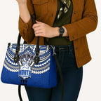 Personalized North Melbourne Kangaroos Leather Bag Polynesian Tribal Pattern Heritage Football