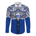 Personalized North Melbourne Kangaroos Long Sleeve Button Shirt Polynesian Tribal Pattern Heritage Football