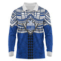 Personalized North Melbourne Kangaroos Long Sleeve Polo Shirt Polynesian Tribal Pattern Heritage Football
