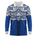 Personalized North Melbourne Kangaroos Long Sleeve Polo Shirt Polynesian Tribal Pattern Heritage Football