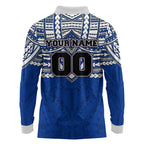 Personalized North Melbourne Kangaroos Long Sleeve Polo Shirt Polynesian Tribal Pattern Heritage Football