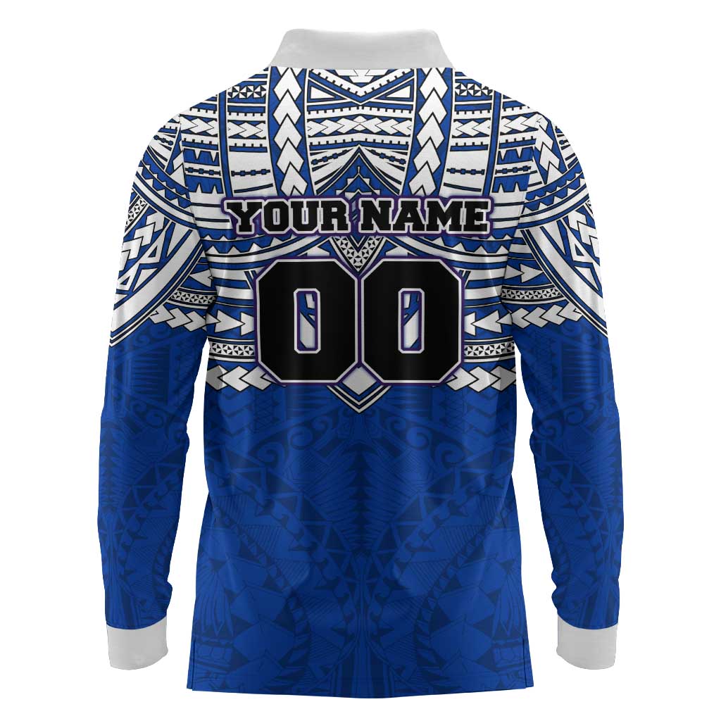 Personalized North Melbourne Kangaroos Long Sleeve Polo Shirt Polynesian Tribal Pattern Heritage Football