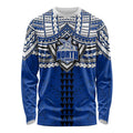 Personalized North Melbourne Kangaroos Long Sleeve Shirt Polynesian Tribal Pattern Heritage Football