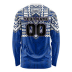 Personalized North Melbourne Kangaroos Long Sleeve Shirt Polynesian Tribal Pattern Heritage Football