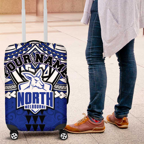 Personalized North Melbourne Kangaroos Luggage Cover Polynesian Tribal Pattern Heritage Football
