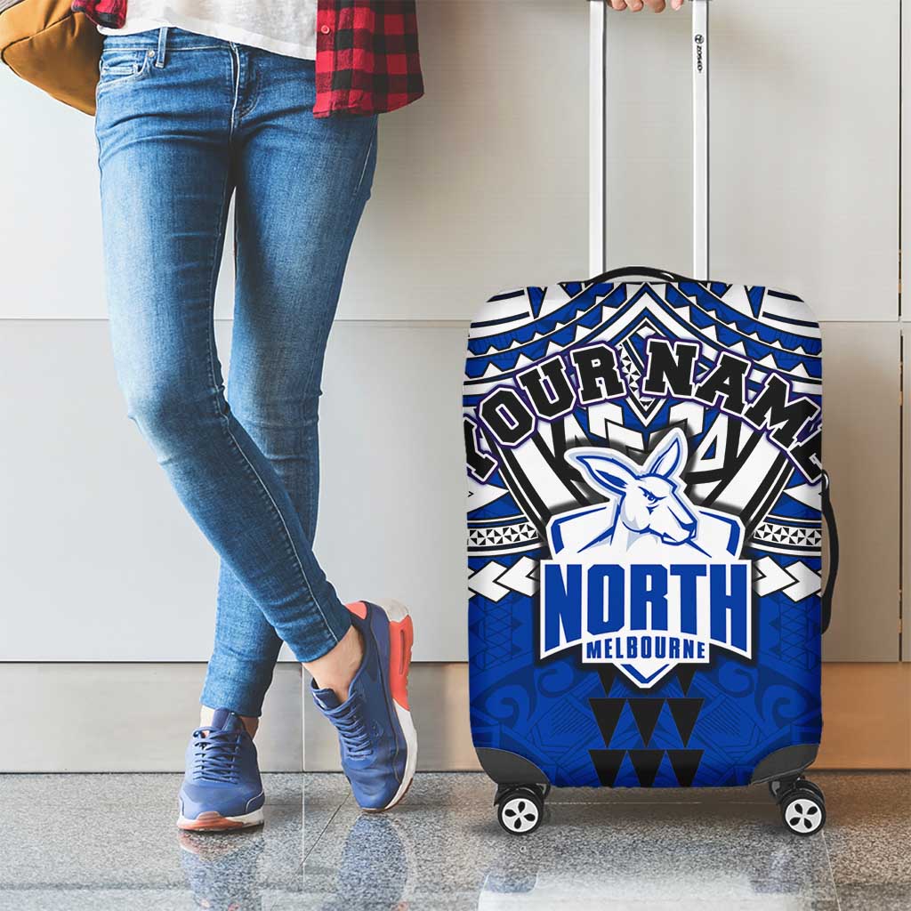Personalized North Melbourne Kangaroos Luggage Cover Polynesian Tribal Pattern Heritage Football