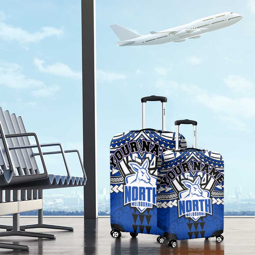 Personalized North Melbourne Kangaroos Luggage Cover Polynesian Tribal Pattern Heritage Football