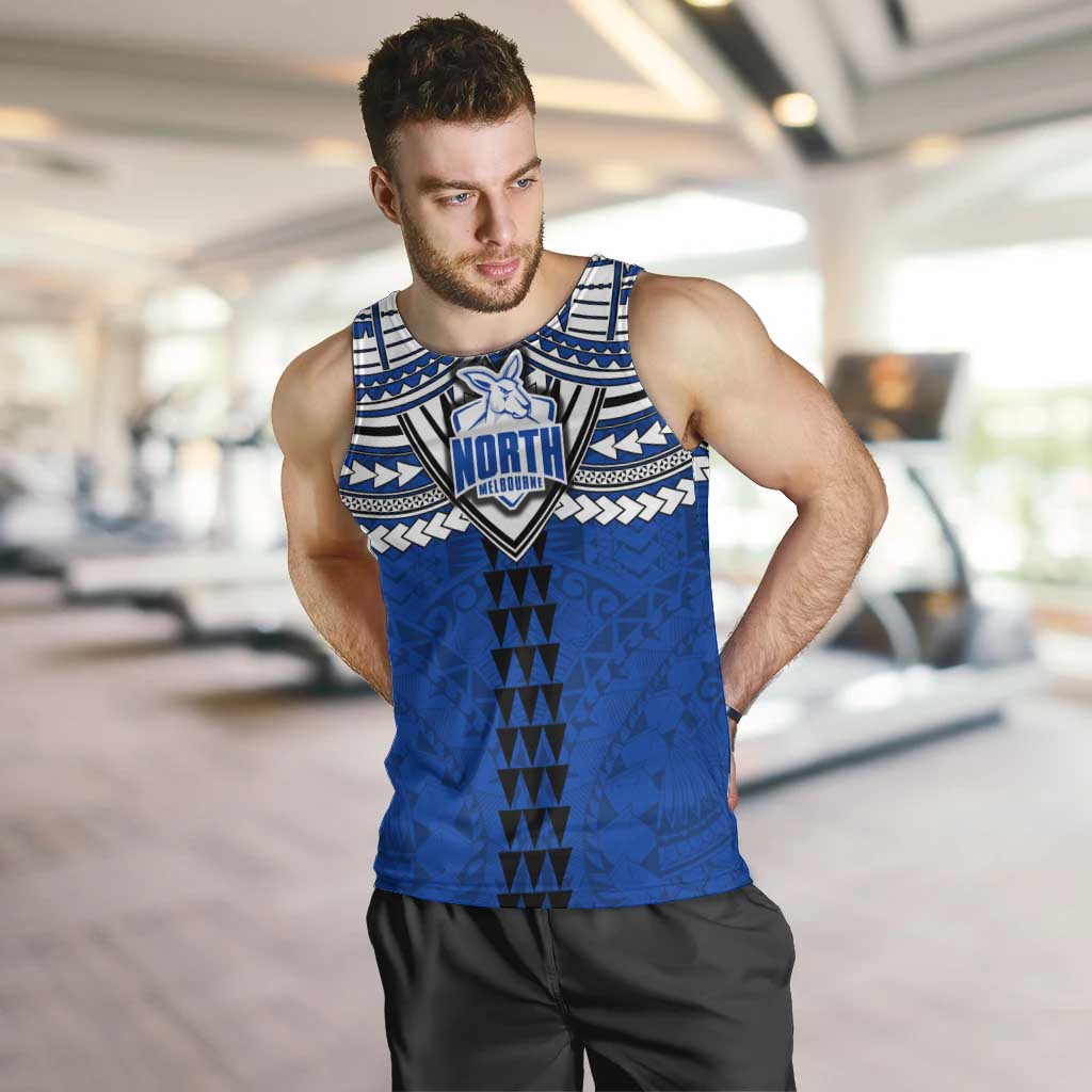 Personalized North Melbourne Kangaroos Men Tank Top Polynesian Tribal Pattern Heritage Football