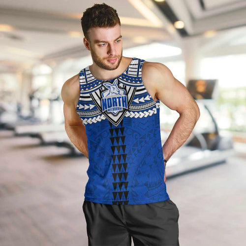 Personalized North Melbourne Kangaroos Men Tank Top Polynesian Tribal Pattern Heritage Football
