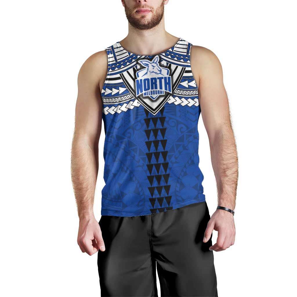 Personalized North Melbourne Kangaroos Men Tank Top Polynesian Tribal Pattern Heritage Football