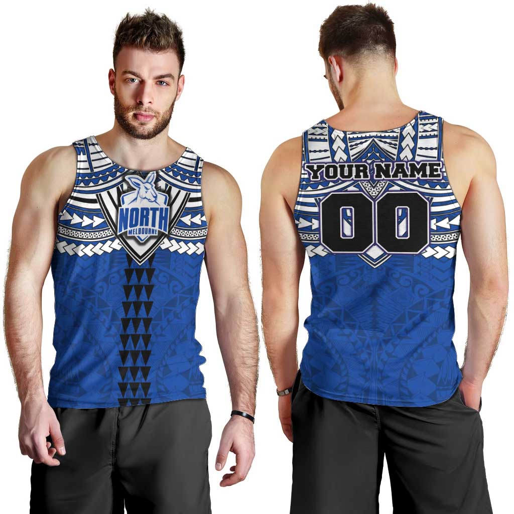 Personalized North Melbourne Kangaroos Men Tank Top Polynesian Tribal Pattern Heritage Football