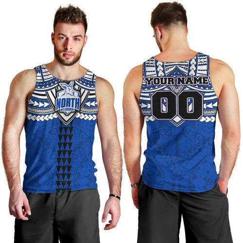 Personalized North Melbourne Kangaroos Men Tank Top Polynesian Tribal Pattern Heritage Football