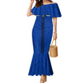 Personalized North Melbourne Kangaroos Mermaid Dress Polynesian Tribal Pattern Heritage Football