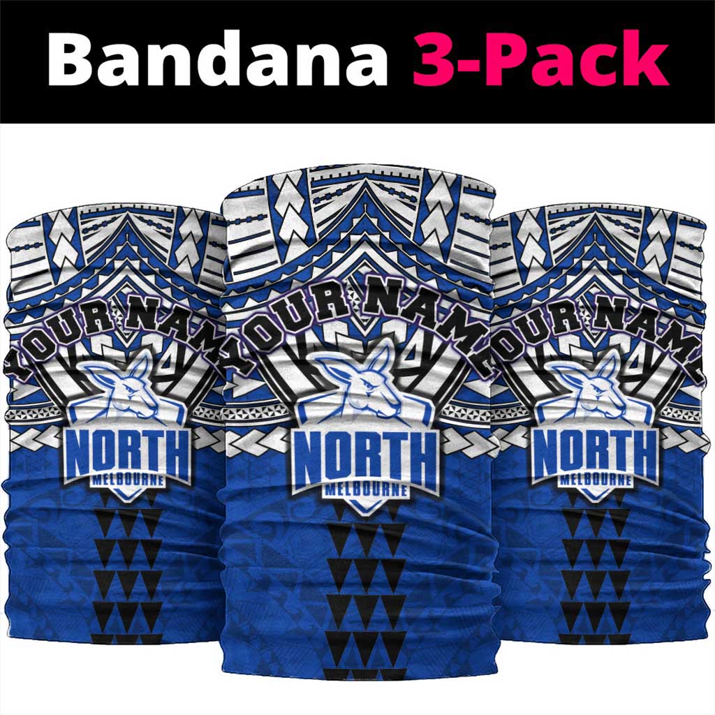 Personalized North Melbourne Kangaroos Neck Gaiter Polynesian Tribal Pattern Heritage Football