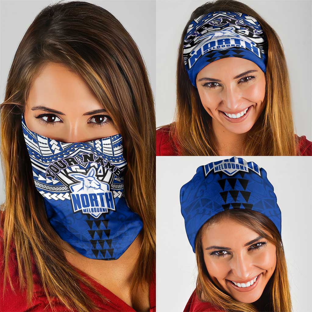Personalized North Melbourne Kangaroos Neck Gaiter Polynesian Tribal Pattern Heritage Football