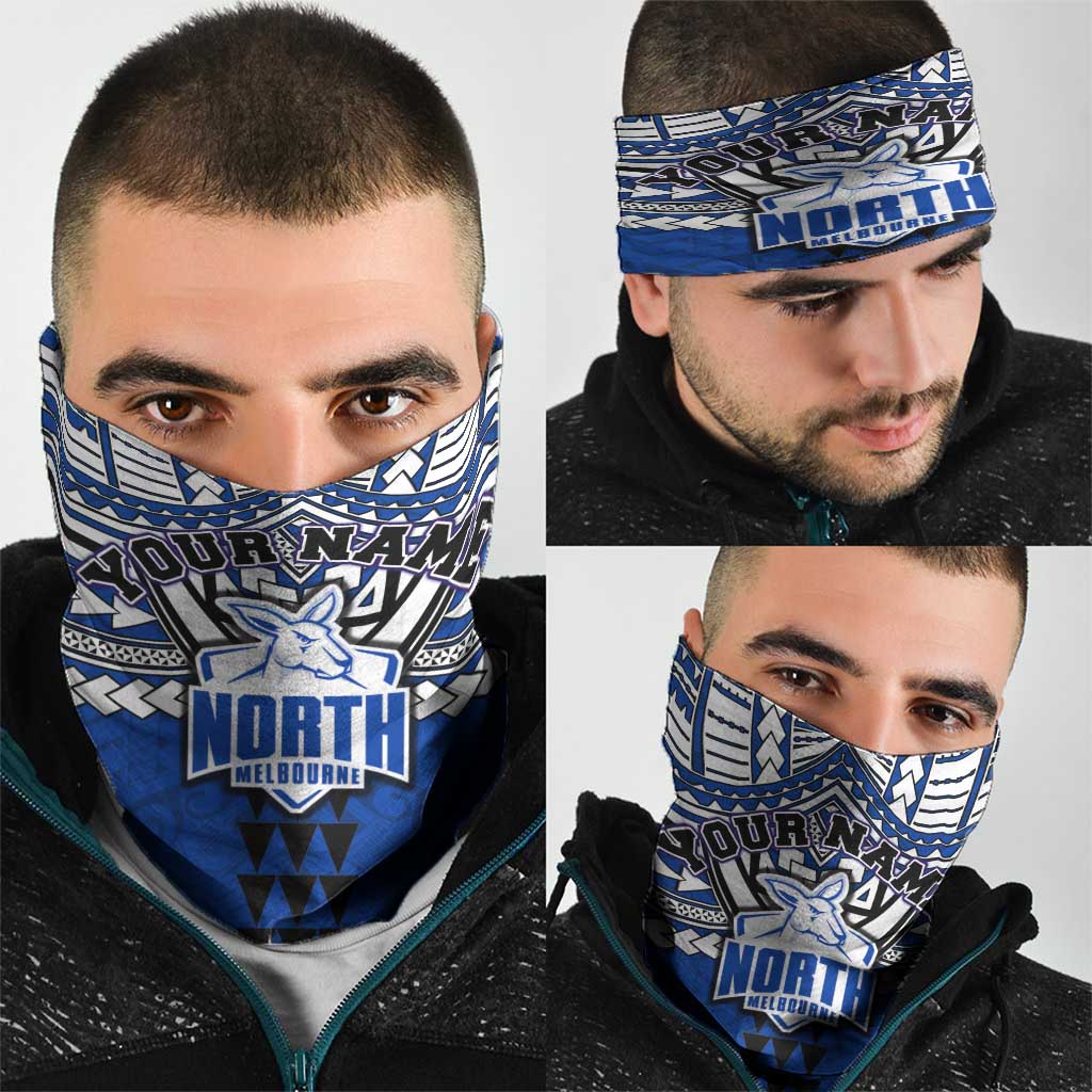 Personalized North Melbourne Kangaroos Neck Gaiter Polynesian Tribal Pattern Heritage Football