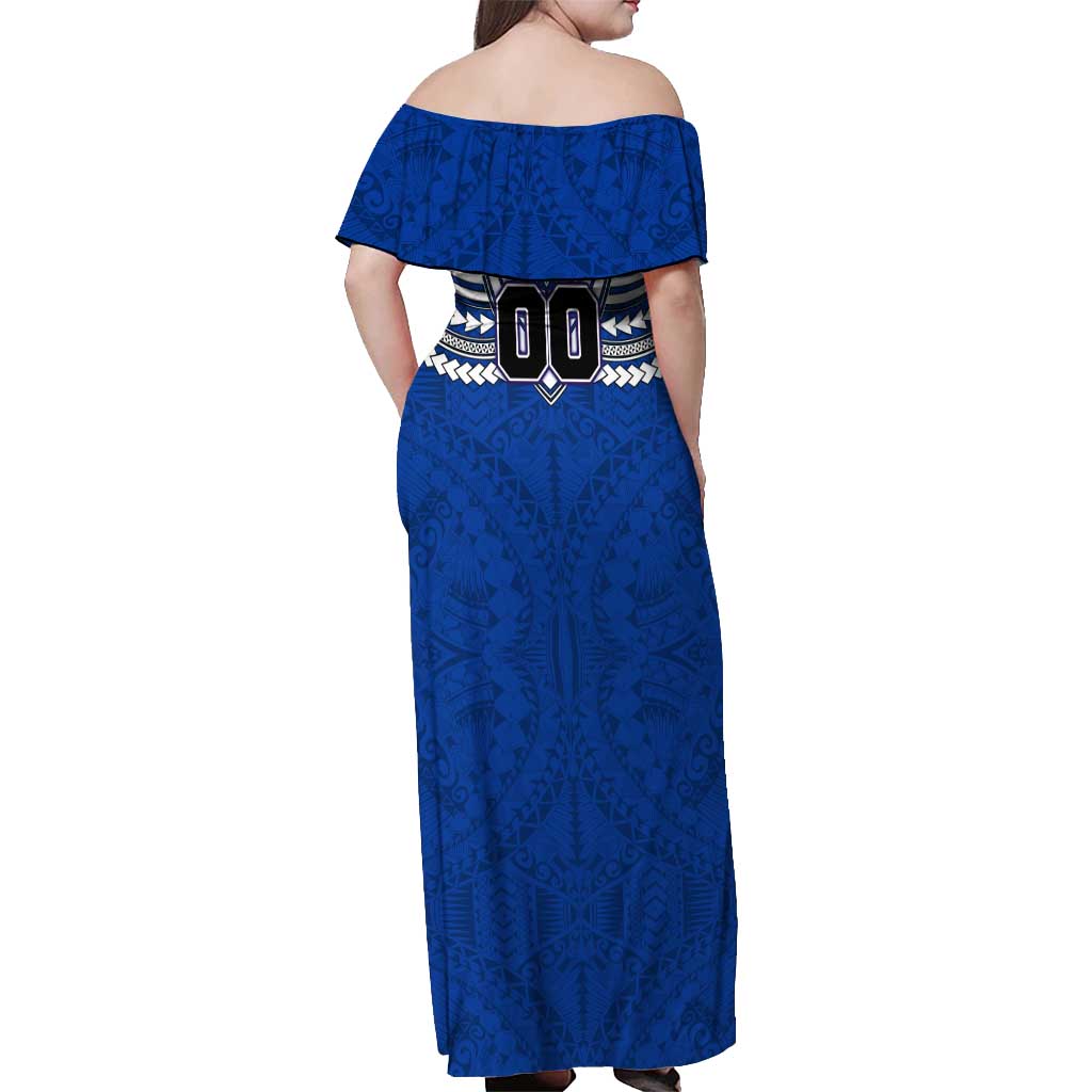 Personalized North Melbourne Kangaroos Off Shoulder Maxi Dress Polynesian Tribal Pattern Heritage Football