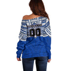 Personalized North Melbourne Kangaroos Off Shoulder Sweater Polynesian Tribal Pattern Heritage Football