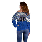 Personalized North Melbourne Kangaroos Off Shoulder Sweater Polynesian Tribal Pattern Heritage Football