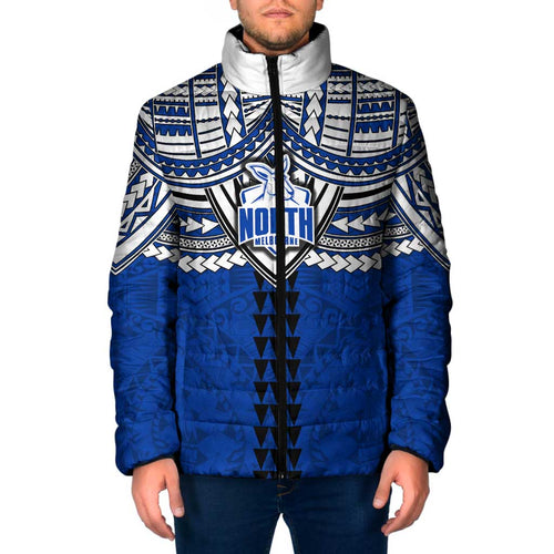 Personalized North Melbourne Kangaroos Padded Jacket Polynesian Tribal Pattern Heritage Football