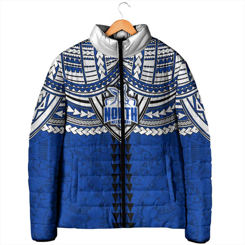 Personalized North Melbourne Kangaroos Padded Jacket Polynesian Tribal Pattern Heritage Football