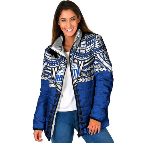 Personalized North Melbourne Kangaroos Padded Jacket Polynesian Tribal Pattern Heritage Football
