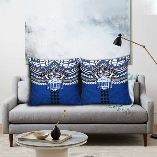 Personalized North Melbourne Kangaroos Pillow Cover Polynesian Tribal Pattern Heritage Football