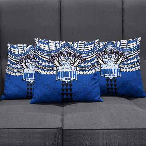 Personalized North Melbourne Kangaroos Pillow Cover Polynesian Tribal Pattern Heritage Football