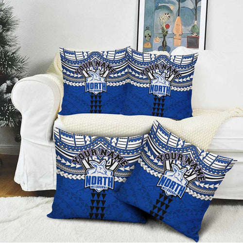 Personalized North Melbourne Kangaroos Pillow Cover Polynesian Tribal Pattern Heritage Football
