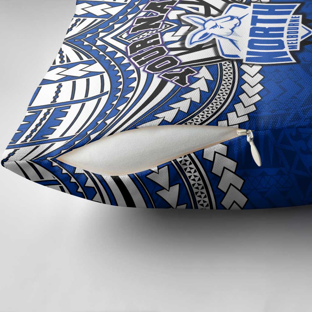 Personalized North Melbourne Kangaroos Pillow Cover Polynesian Tribal Pattern Heritage Football