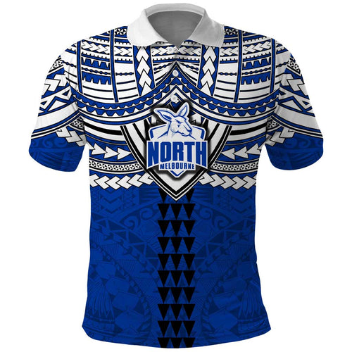 Personalized North Melbourne Kangaroos Polo Shirt Polynesian Tribal Pattern Heritage Football