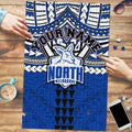 Personalized North Melbourne Kangaroos Puzzle Polynesian Tribal Pattern Heritage Football