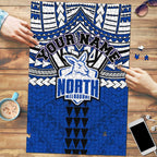 Personalized North Melbourne Kangaroos Puzzle Polynesian Tribal Pattern Heritage Football