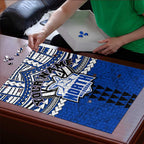 Personalized North Melbourne Kangaroos Puzzle Polynesian Tribal Pattern Heritage Football