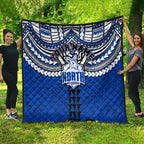 Personalized North Melbourne Kangaroos Quilt Polynesian Tribal Pattern Heritage Football