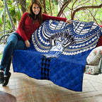 Personalized North Melbourne Kangaroos Quilt Polynesian Tribal Pattern Heritage Football